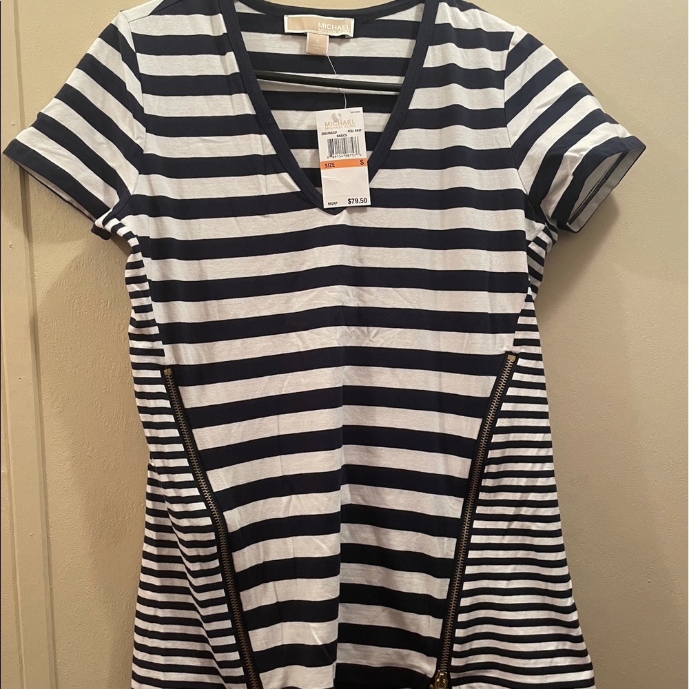 Michael Kors striped tee NWT never used.